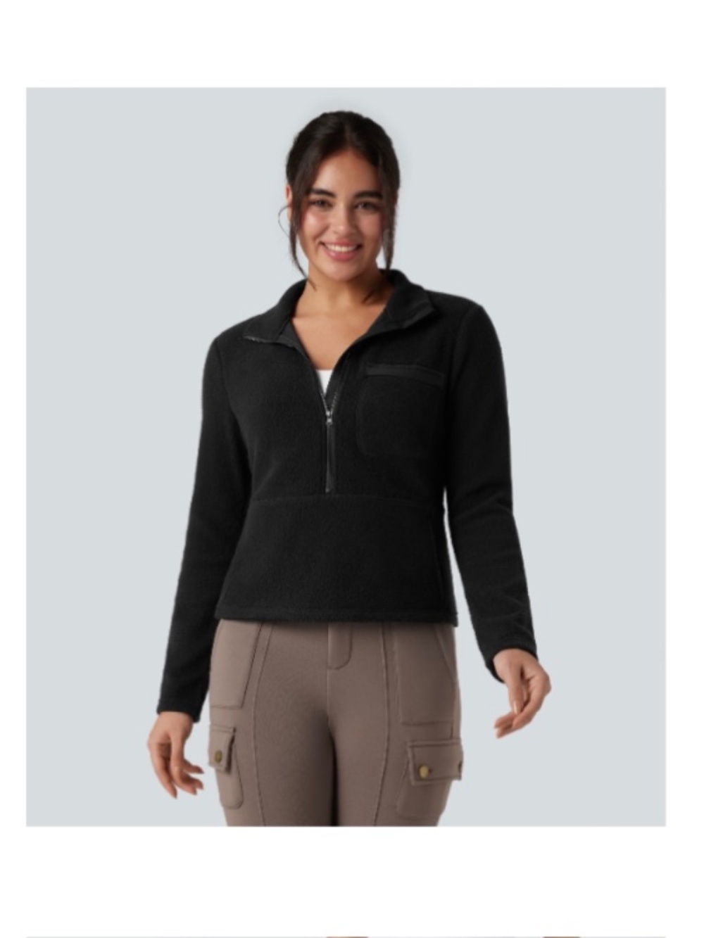 Halara 3/4 length pullover fleece NWT